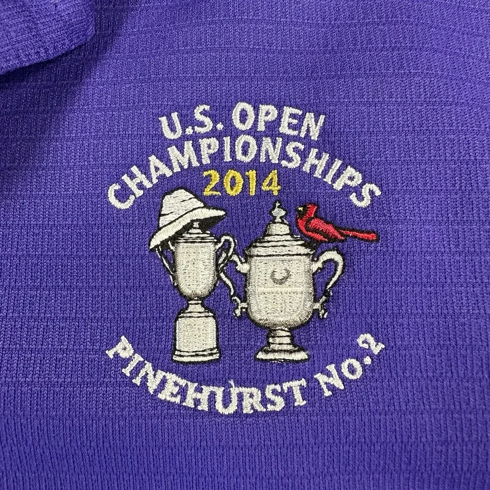 Adidas Men's Large Golf Polo Shirt US Open PGA‎ Championship Pinehurst Purple